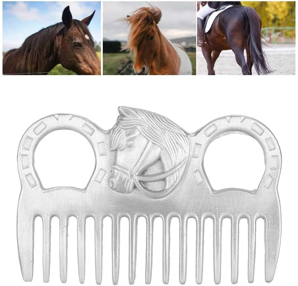 Metal Horse Comb, 4inch Stainless Metal Pulling Combs Horse Mane Comb