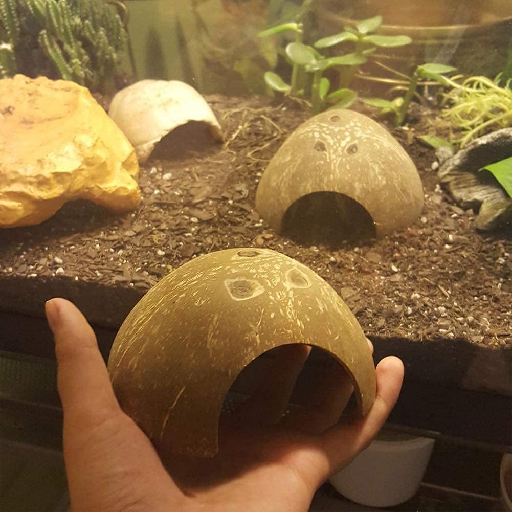 SINKOO 16PCS Hermit Crab Shells Growth, Hermit Crab Coconut Hut