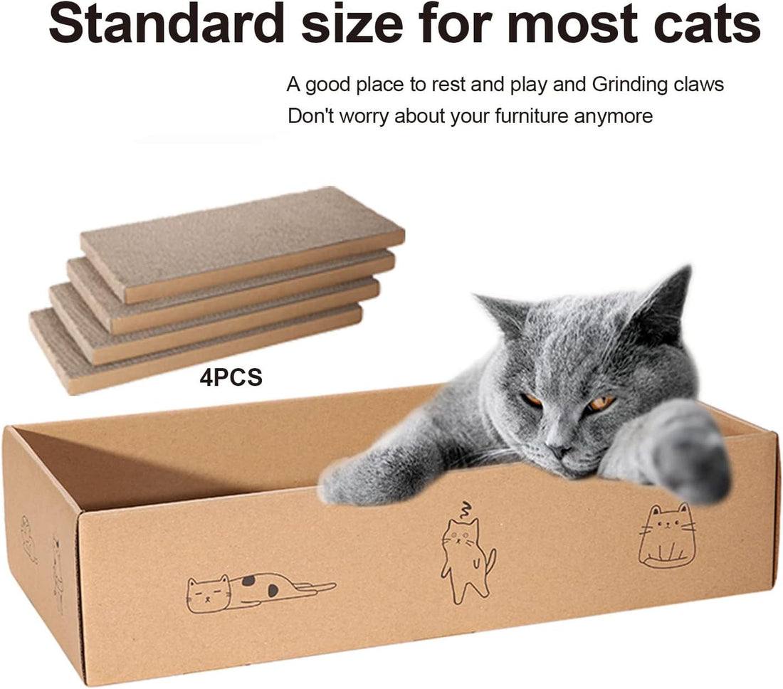 4 Packs in 1 Cat Scratch Pad with Box