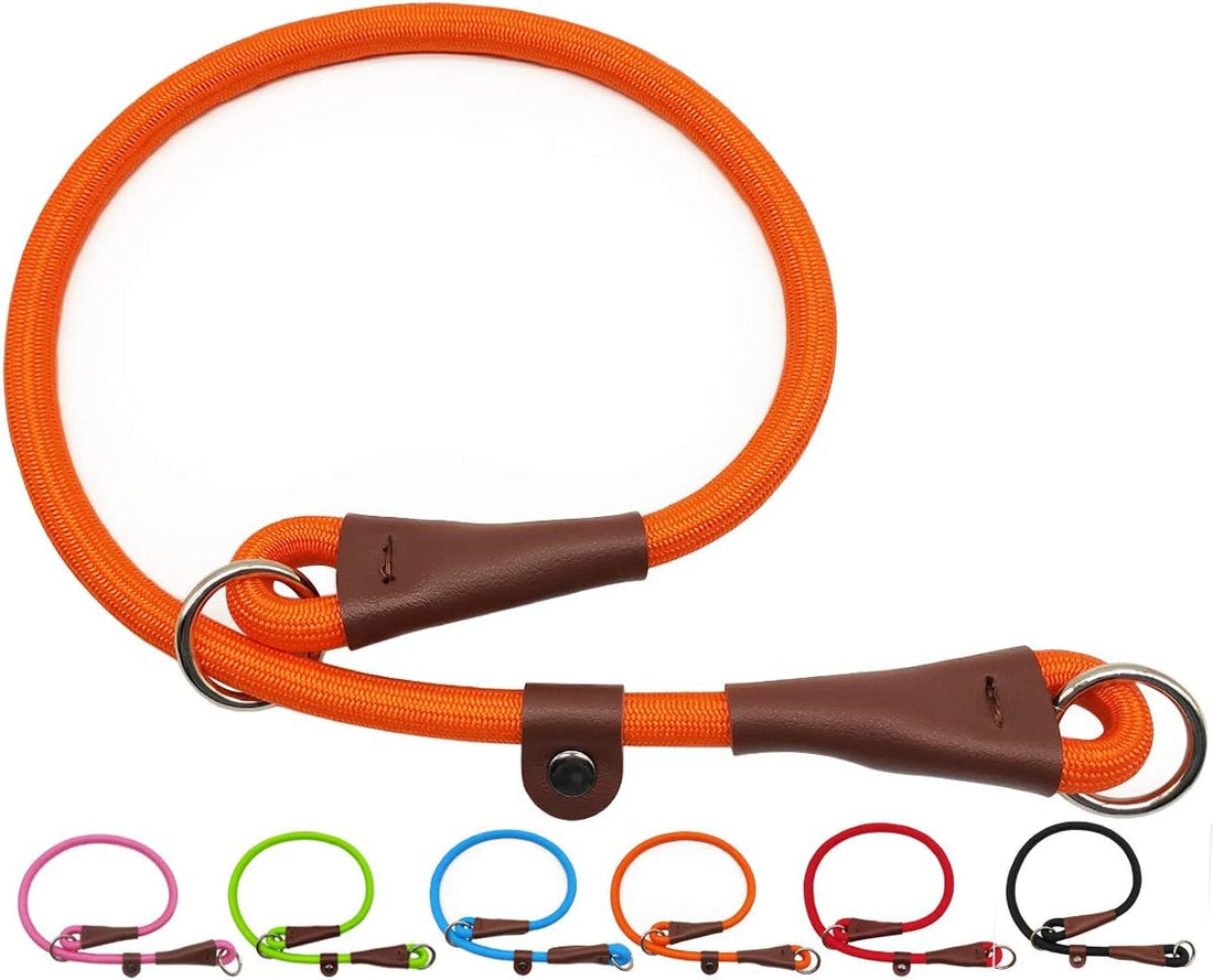 MayPaw Slip Collar Nylon Rope Adjustable Collar for Dog Training- No