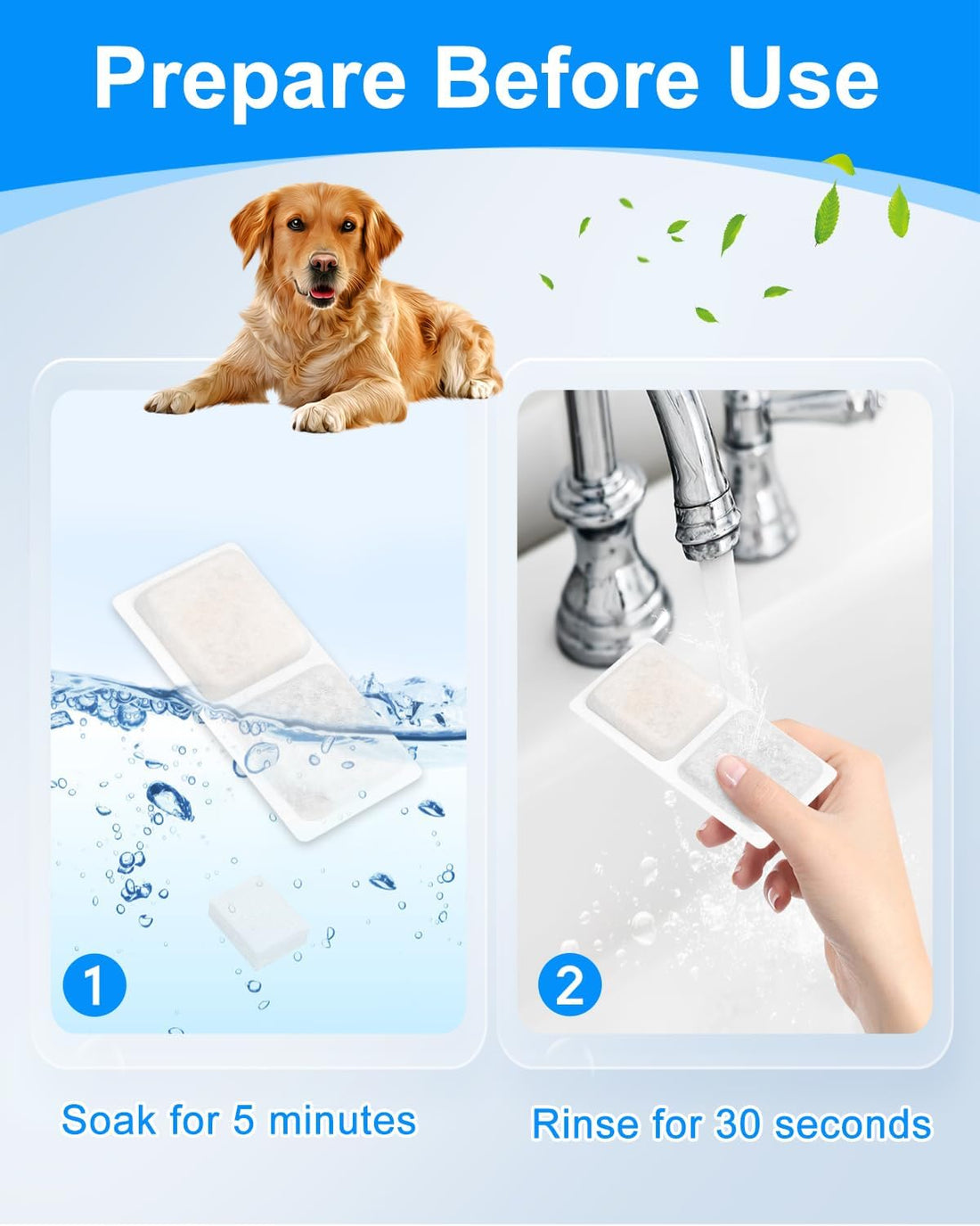 MyfatBOSS 12+12 Pack Dog Water Bowl Filter Replacement for Large Dogs