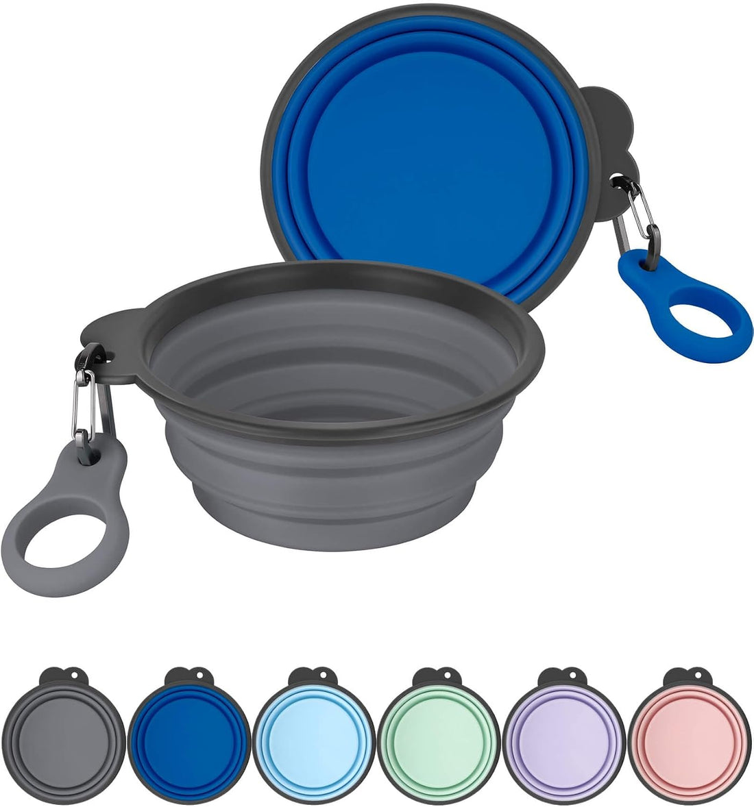 AONKEY 2 Pack Collapsible Dog Bowls with Bottle Carrier(Small 15oz)