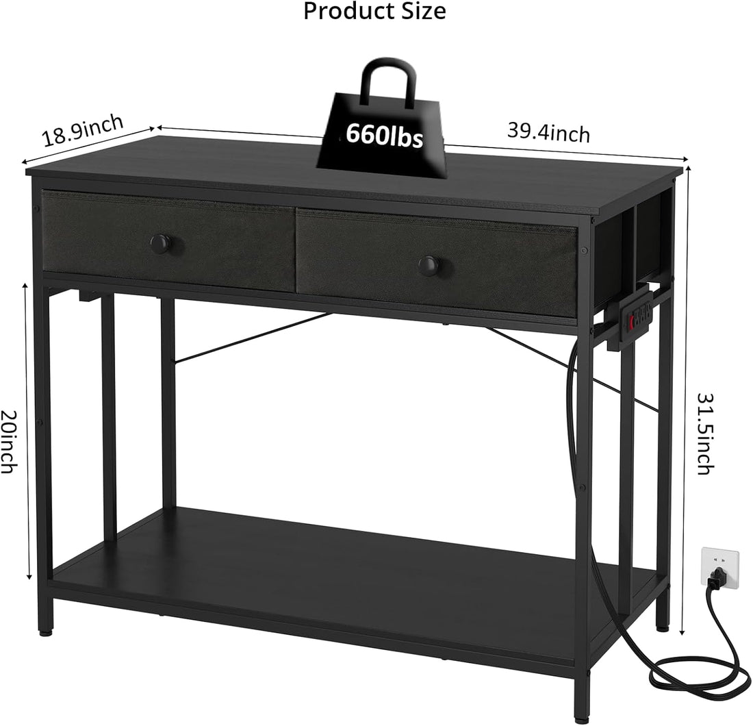 VOWNER 40 Gallon Aquarium Stand with Power Outlet & Cabinet Storage