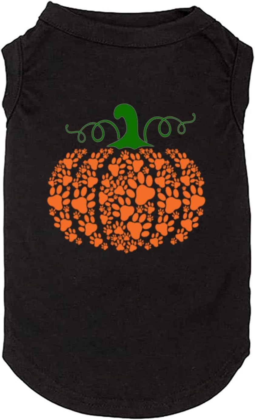 Funy Pumpkin T-Shirt Cute Ghost Dog Bone Print Shirt & Vest
