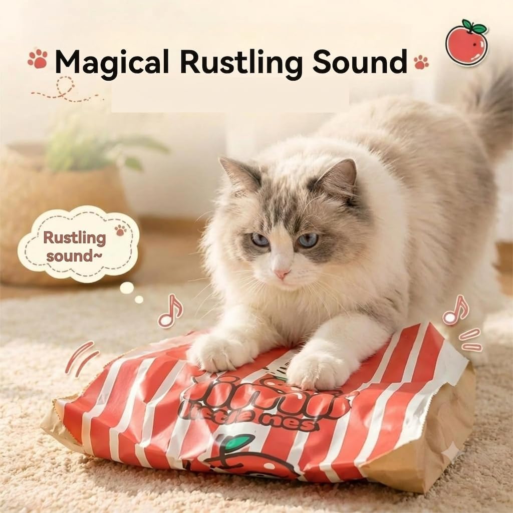 Durable Kraft Paper Cat Tunnel Bag for Indoor Cats & Small Pets