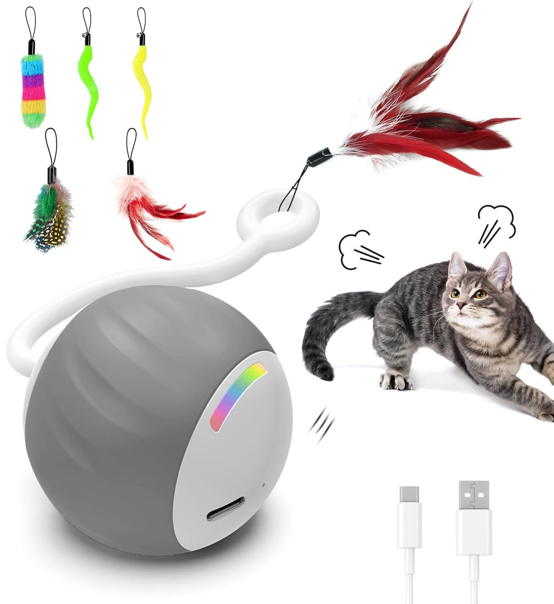 2.36 Inches Large Cat Toys Ball - Won’t Get Stuck