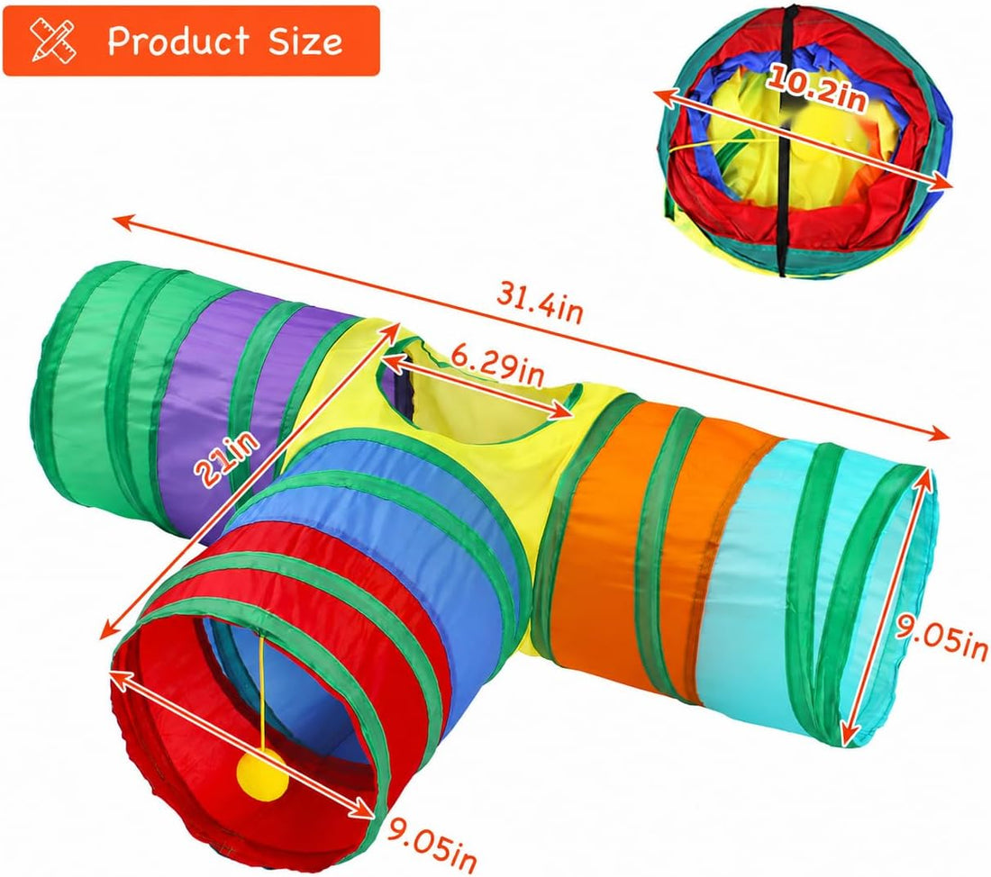 Rabbit Toys, Bunny Tunnels & Tubes, Collapsible 3 Way Rabbit Hideout