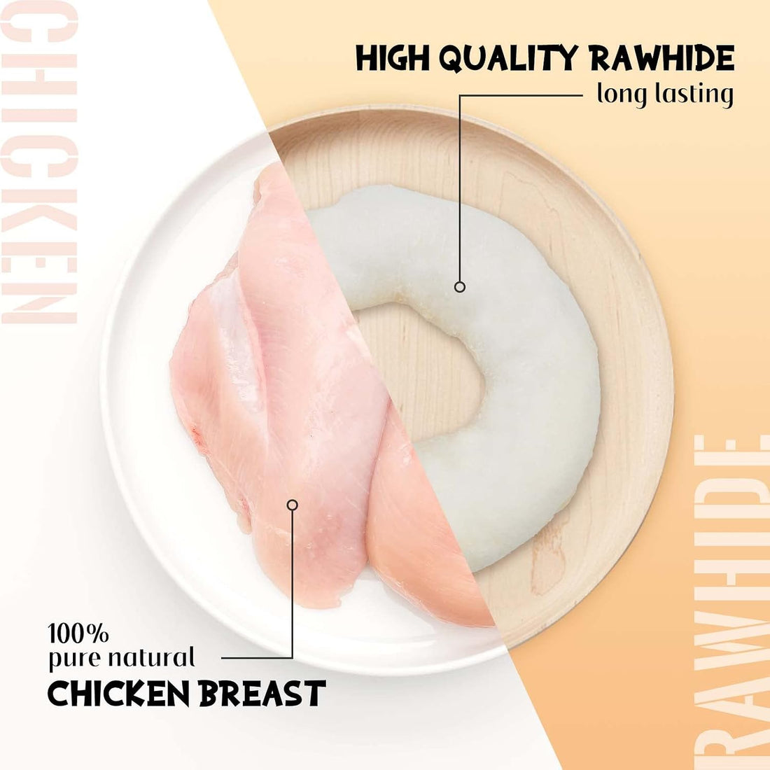 Dog Donut Treats, Chicken Wrapped Rawhide Donuts