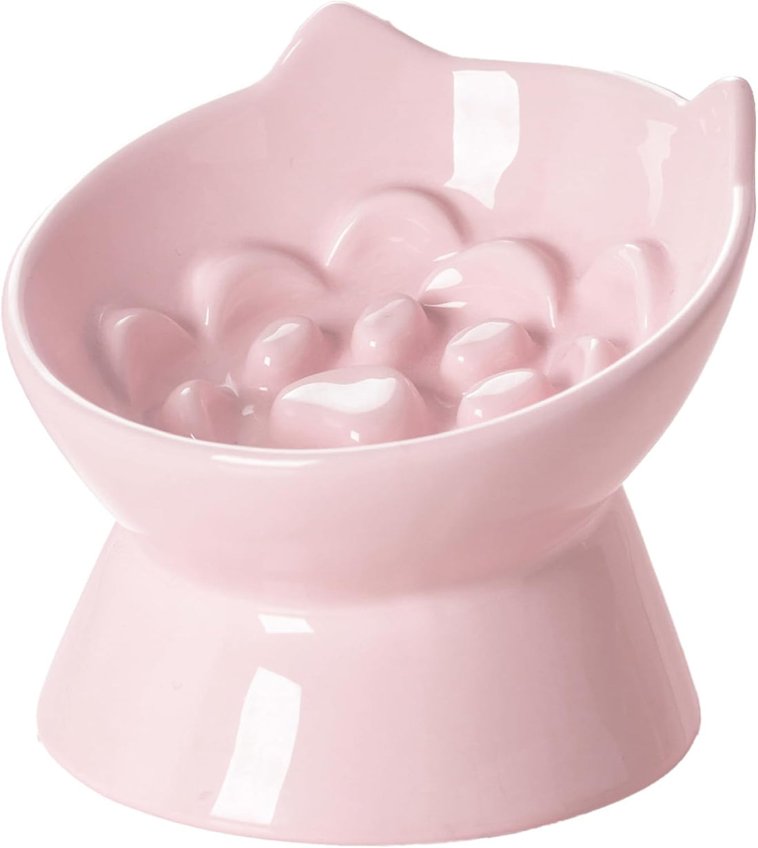 PawsPik Lynx Ceramic Raised Slow Dog & Cat Elevated Food Bowl