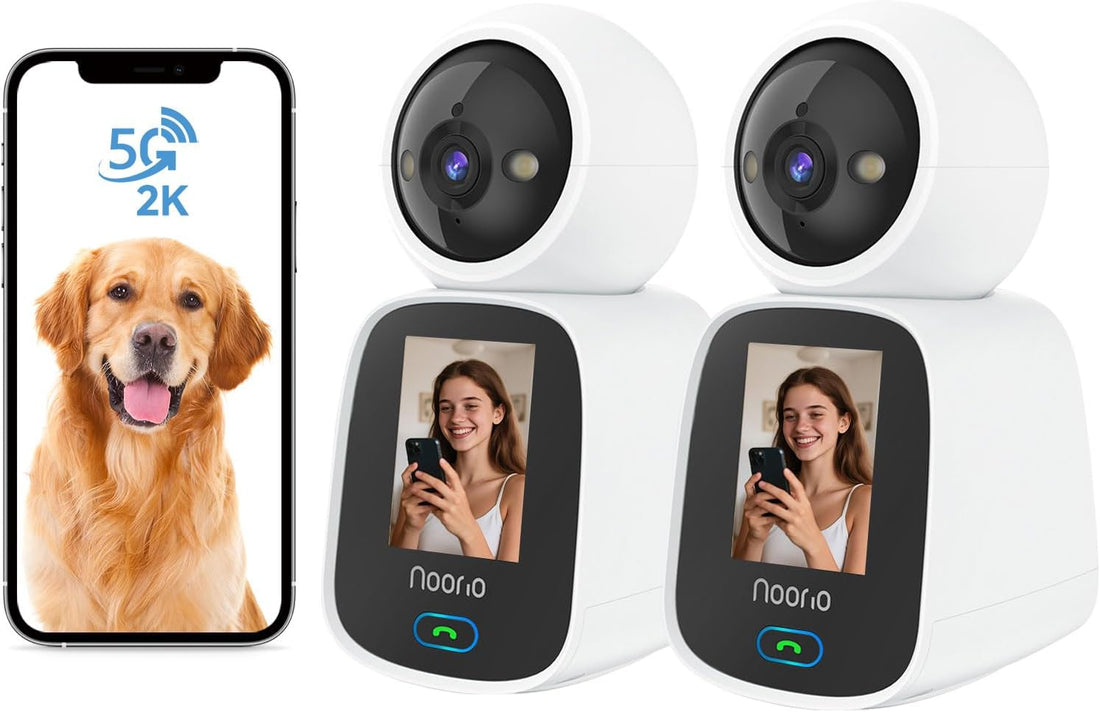 Noorio 2K Indoor Camera with Two-Way Video Calling,360° PTZ Pet Camera