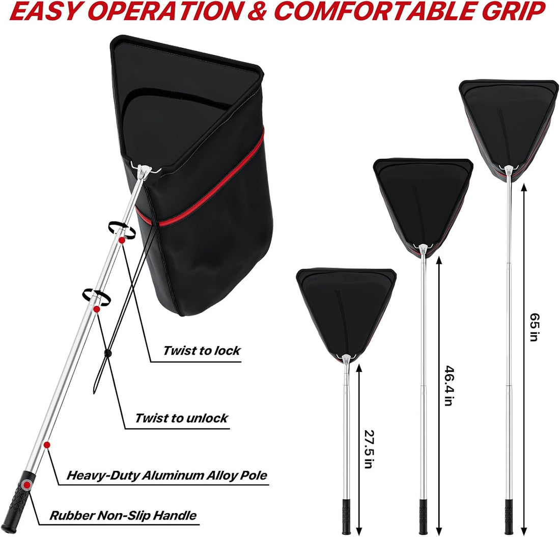 Snake Catcher Net with Secure Drawstring, 29"-65" Handing Tool