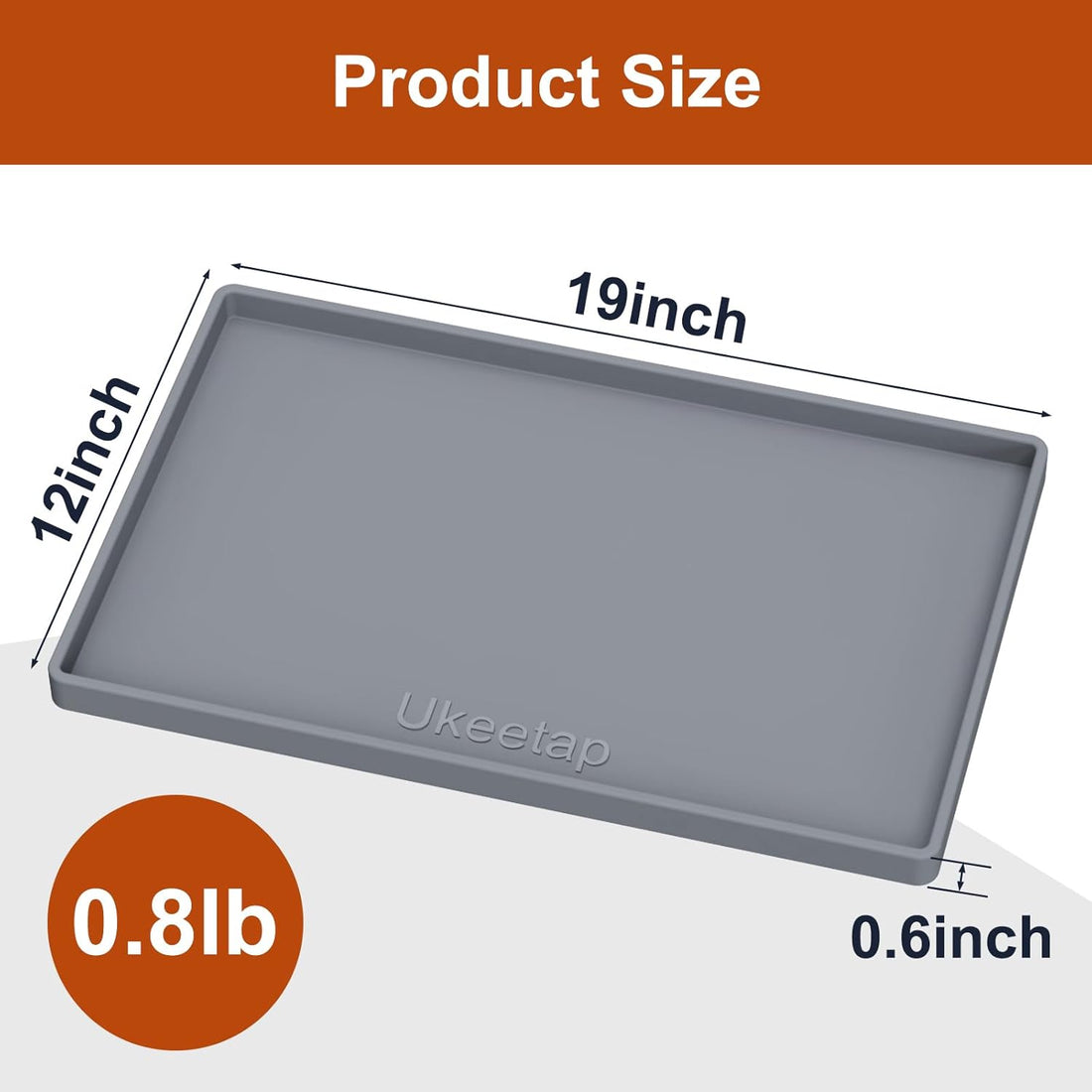 19" x 12" Extra Thick Silicone Mat Waterproof with Raised Edge