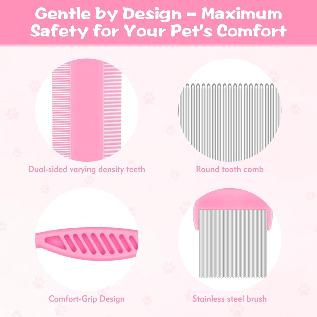 6-Pack Flea Comb for Dogs and Cats