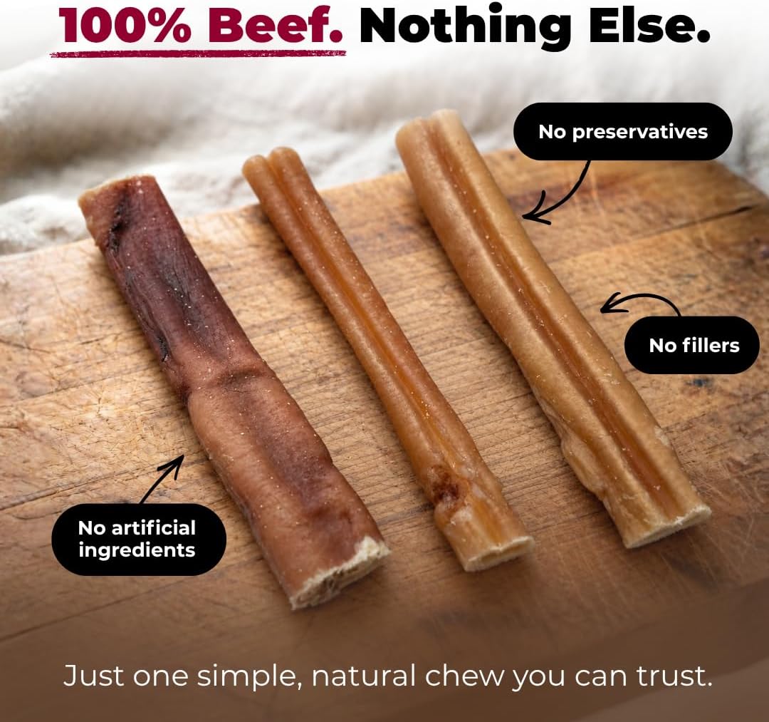 GigaBite Bully Sticks for Dogs All Natural Beef Pizzle Dog Chews
