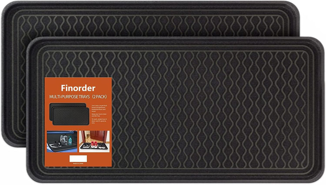 Finorder Multi-Purpose Boot Trays, 2 Pack, 30" x 15" x 1.2", Black