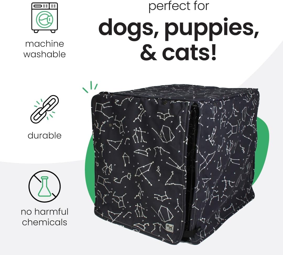Molly Mutt Deep Blue Dog Crate Cover, Non-Toxic & 100% Cotton