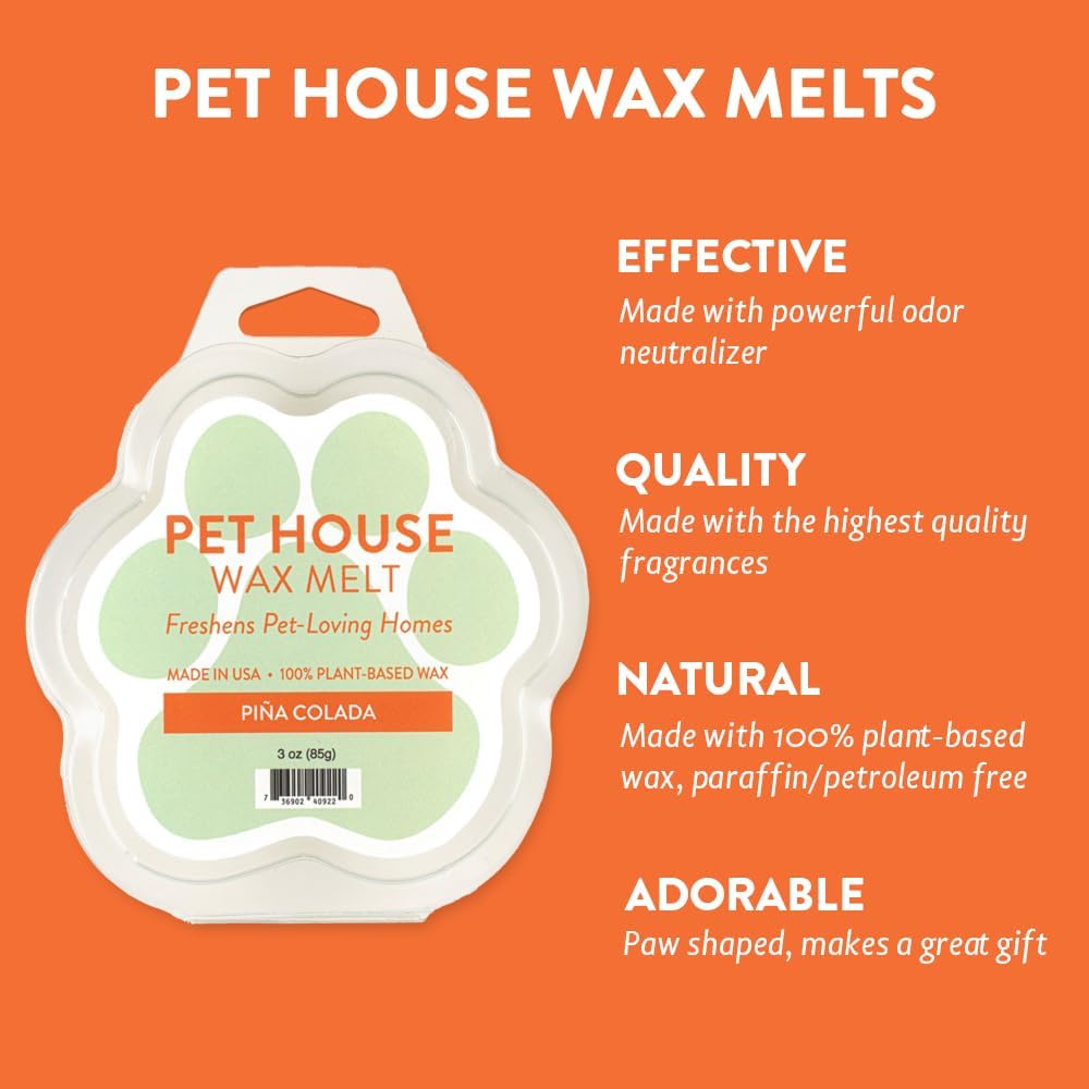 Pina Colada Spring and Summer Wax Melts Plant-Based Wax, Pet House
