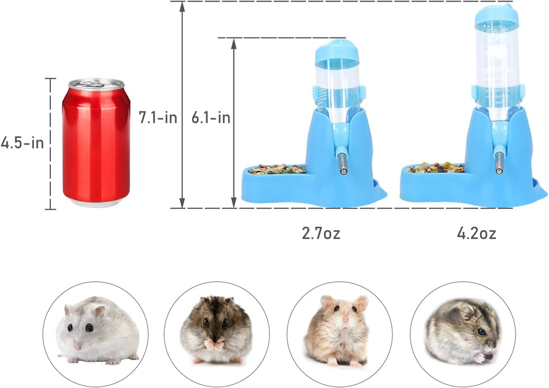 Wontee 3 in 1 Hamster Water Bottle with Food Bowl Hideout Base