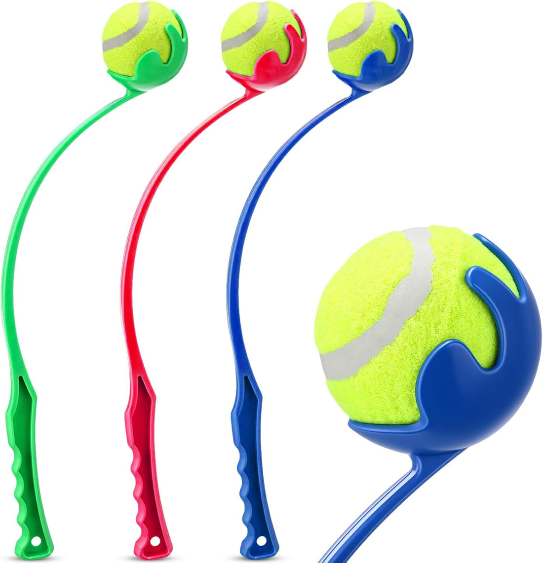 Jerify 3 Pack Dog Ball Thrower Launcher with 17.7 Inches Handle