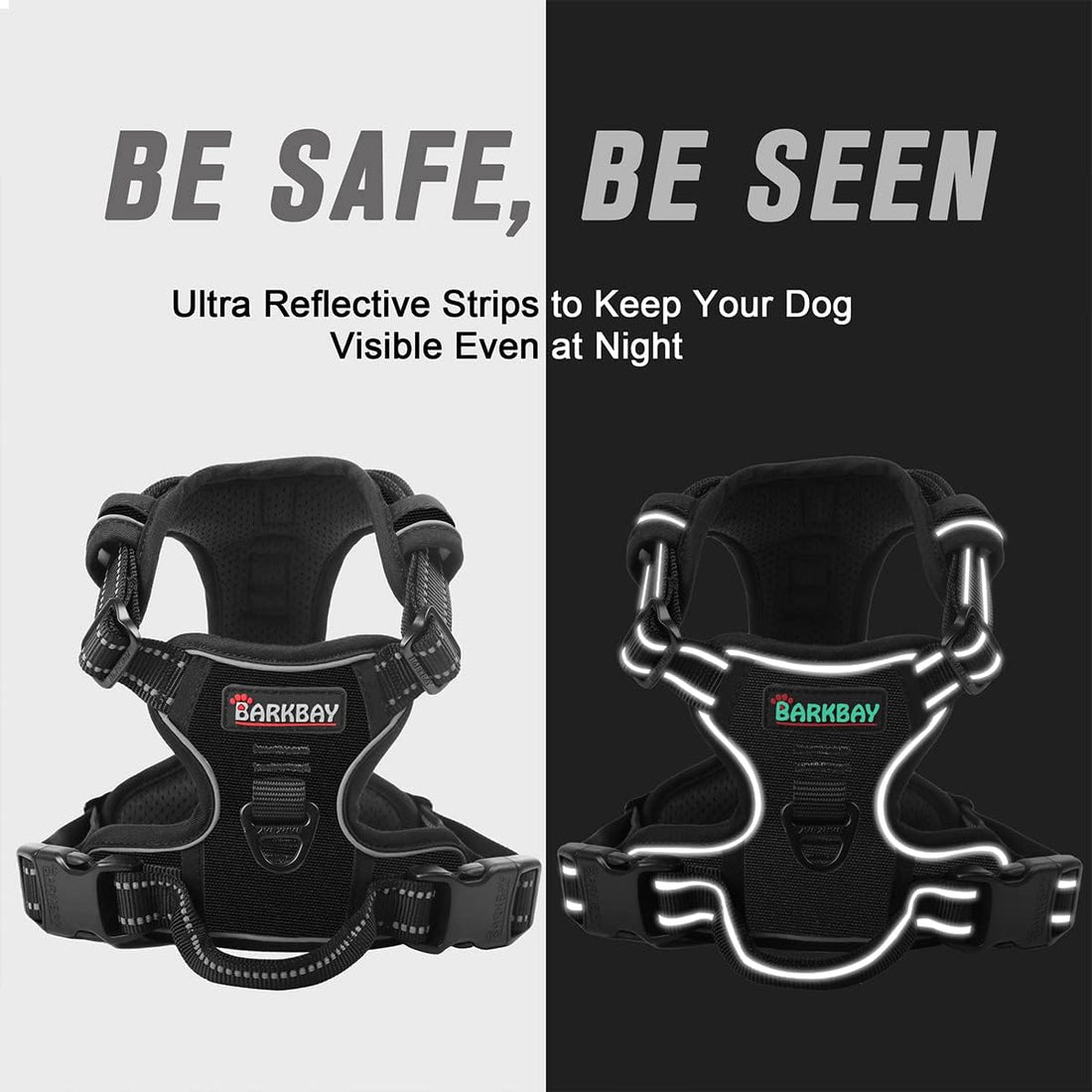 BARKBAY No Pull Dog Harness Front Clip Heavy Duty Reflective Easy