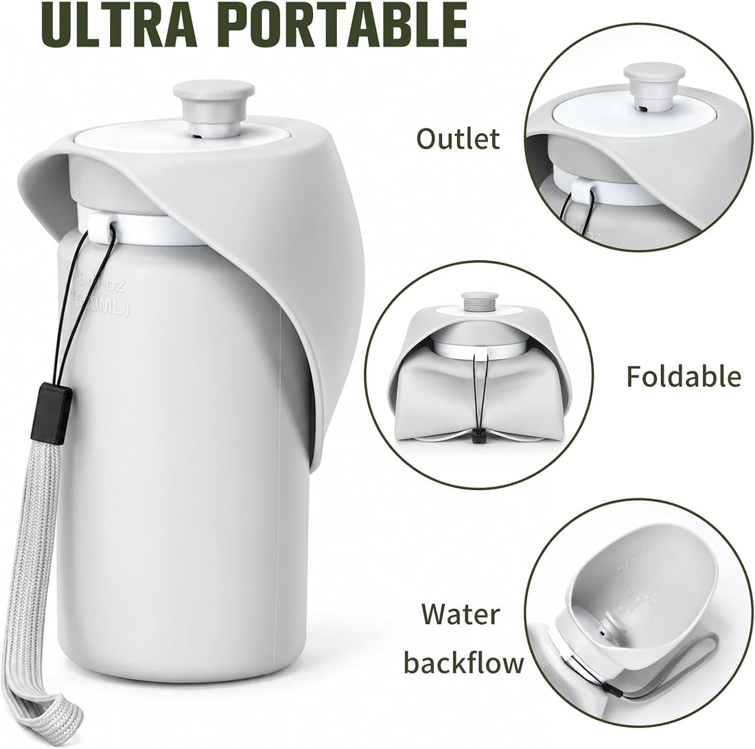 kissleaf Portable Dog Water Bottle, Collapsible, for Walks & Hiking