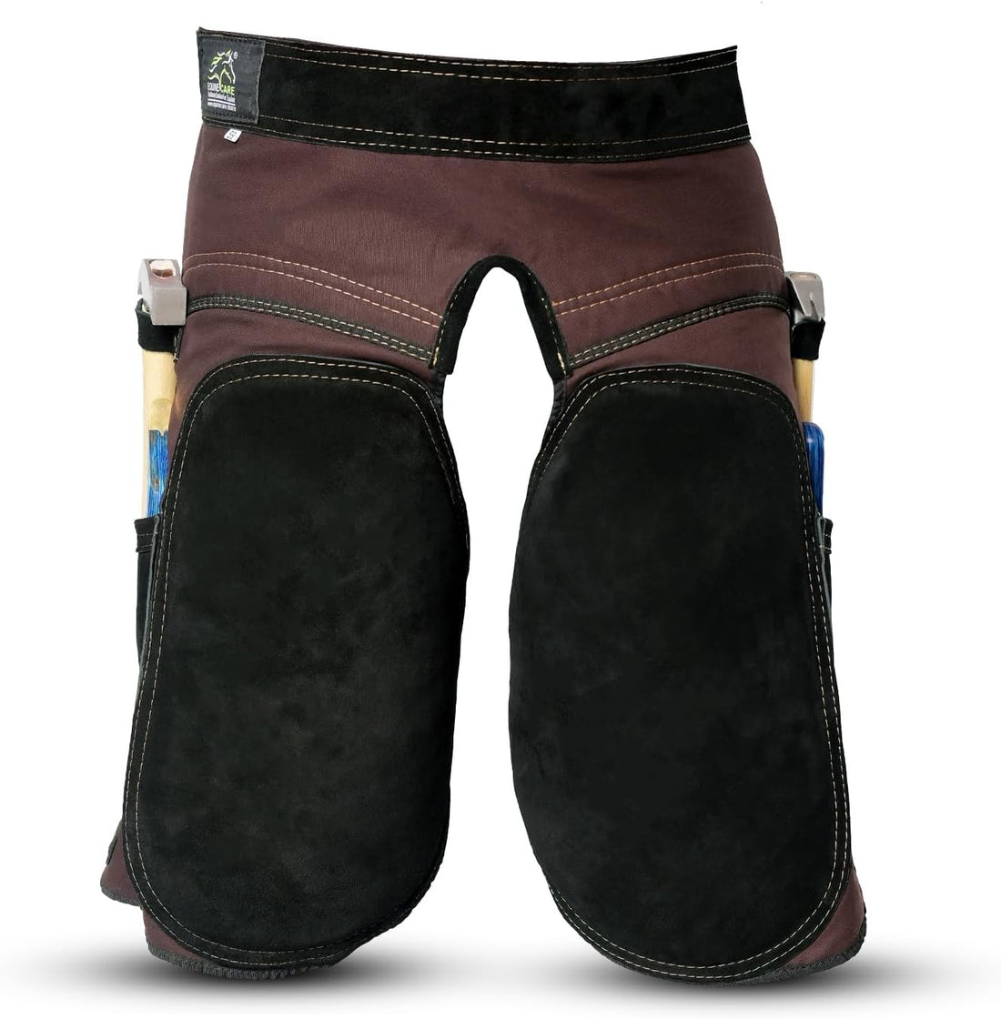 Equine Care Women's Leather Farrier Apron Chaps with Canvas, 23in