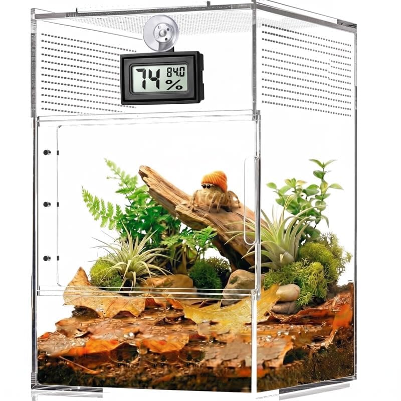 2 Pack Reptile Temperature and Humidity Monitor with Suction Cup