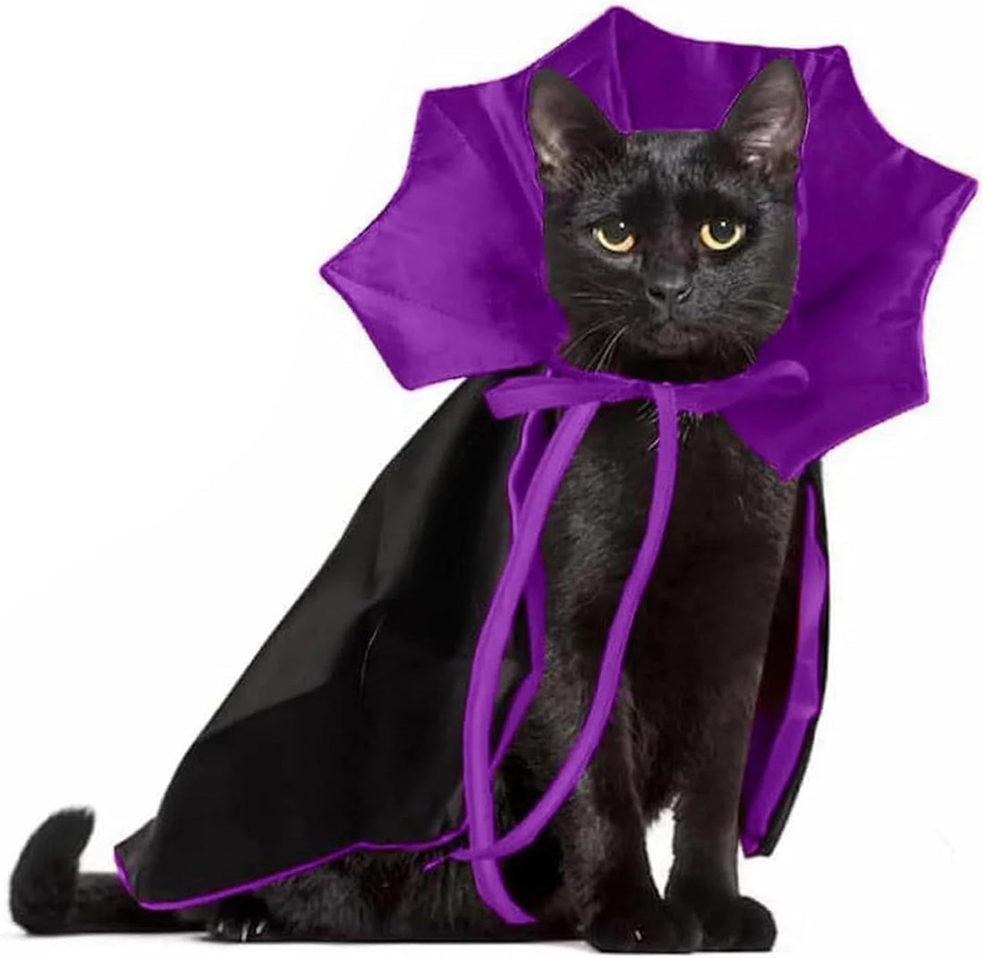 Qiansail Cat Cape Vampire Cloak Halloween Dog Costume Pet Cosplay