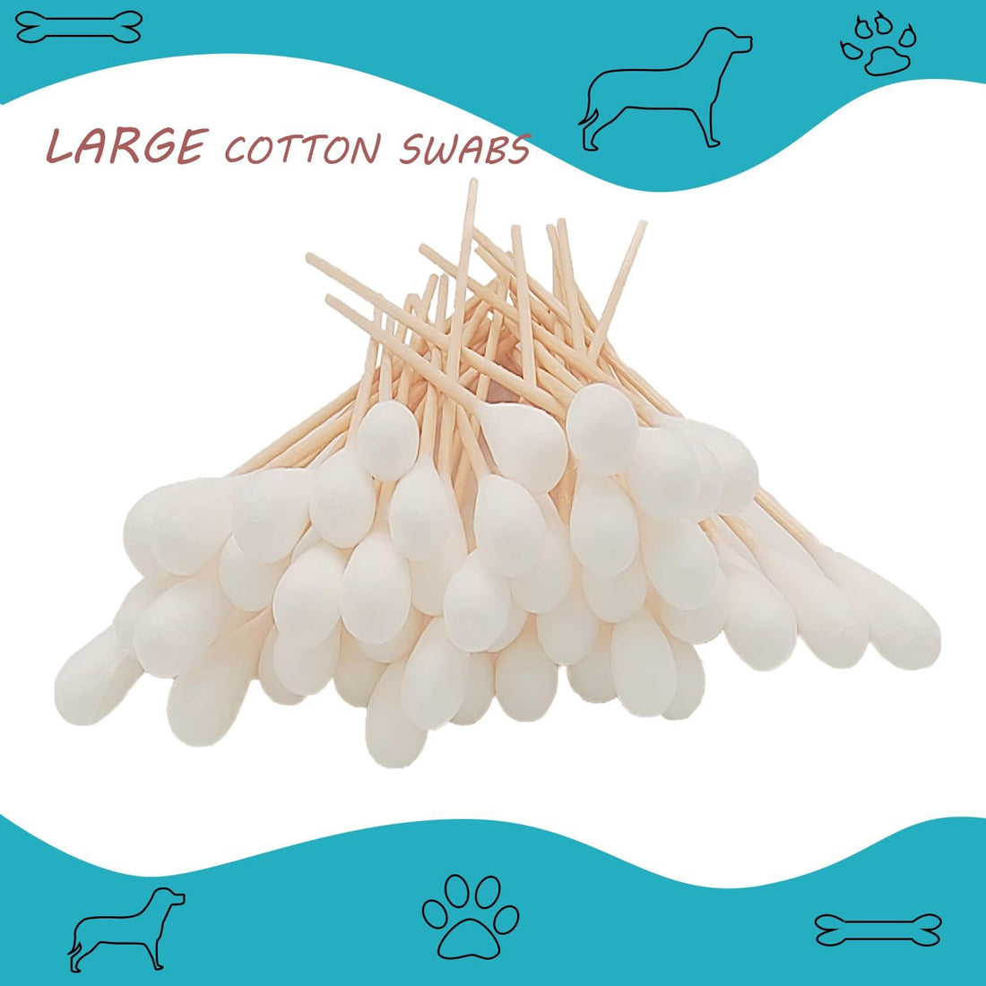 150pcs Large Cotton Swabs,6 Inch Long Large Cotton Buds with Bamboo