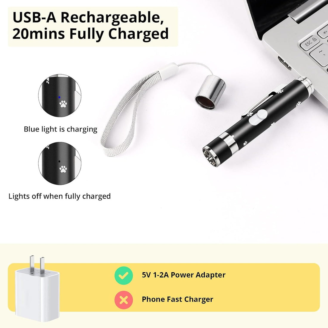 Cat Toy, Interactive USB Rechargeable Chase Toy for Indoor Pet Cat
