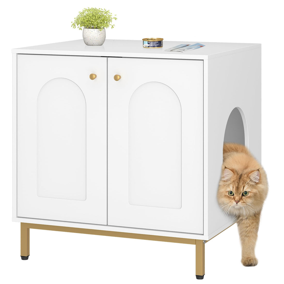 Hzuaneri Cat Litter Box Enclosure, Hidden Litter Box Furniture Cabinet