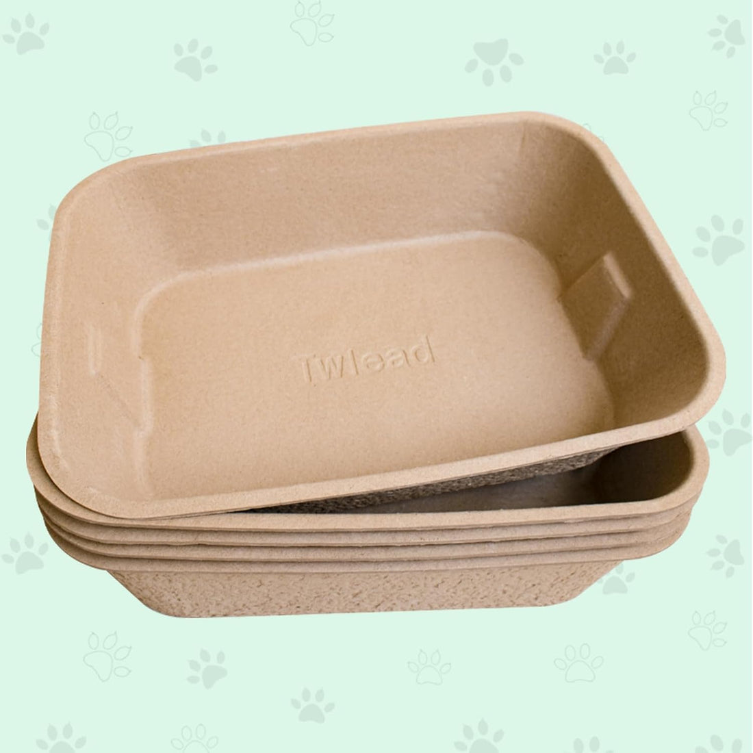 Twlead Disposable Cat Litter Box Eco Friendly 100% Recycled Paper Cat