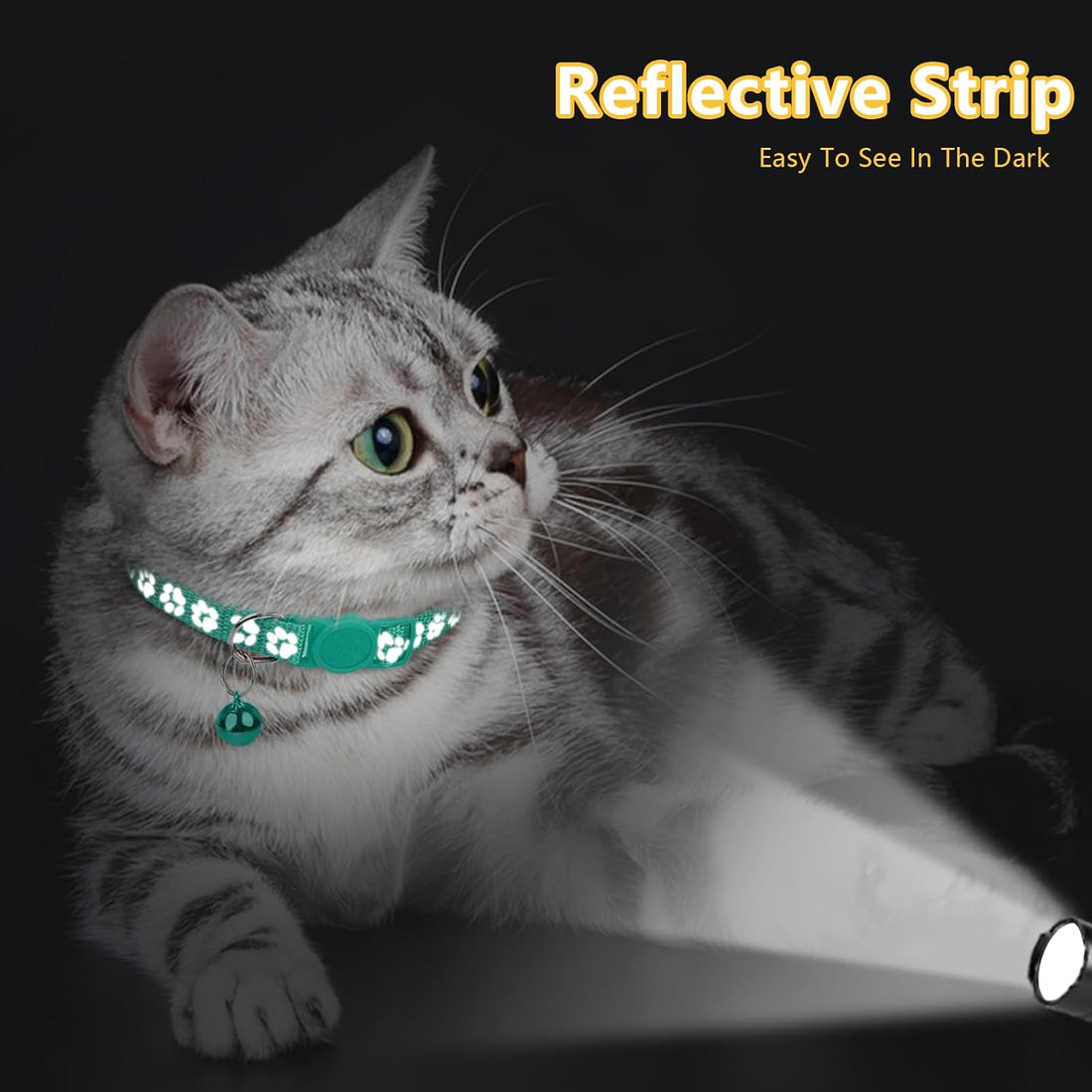 Taglory 2 Pack Reflective Breakaway Cat Collar with Bell