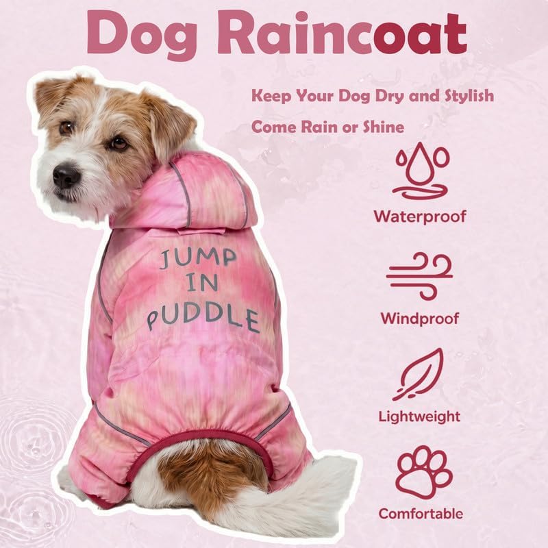 Dog Raincoat, Waterproof Full Coverage Softshell Jacket