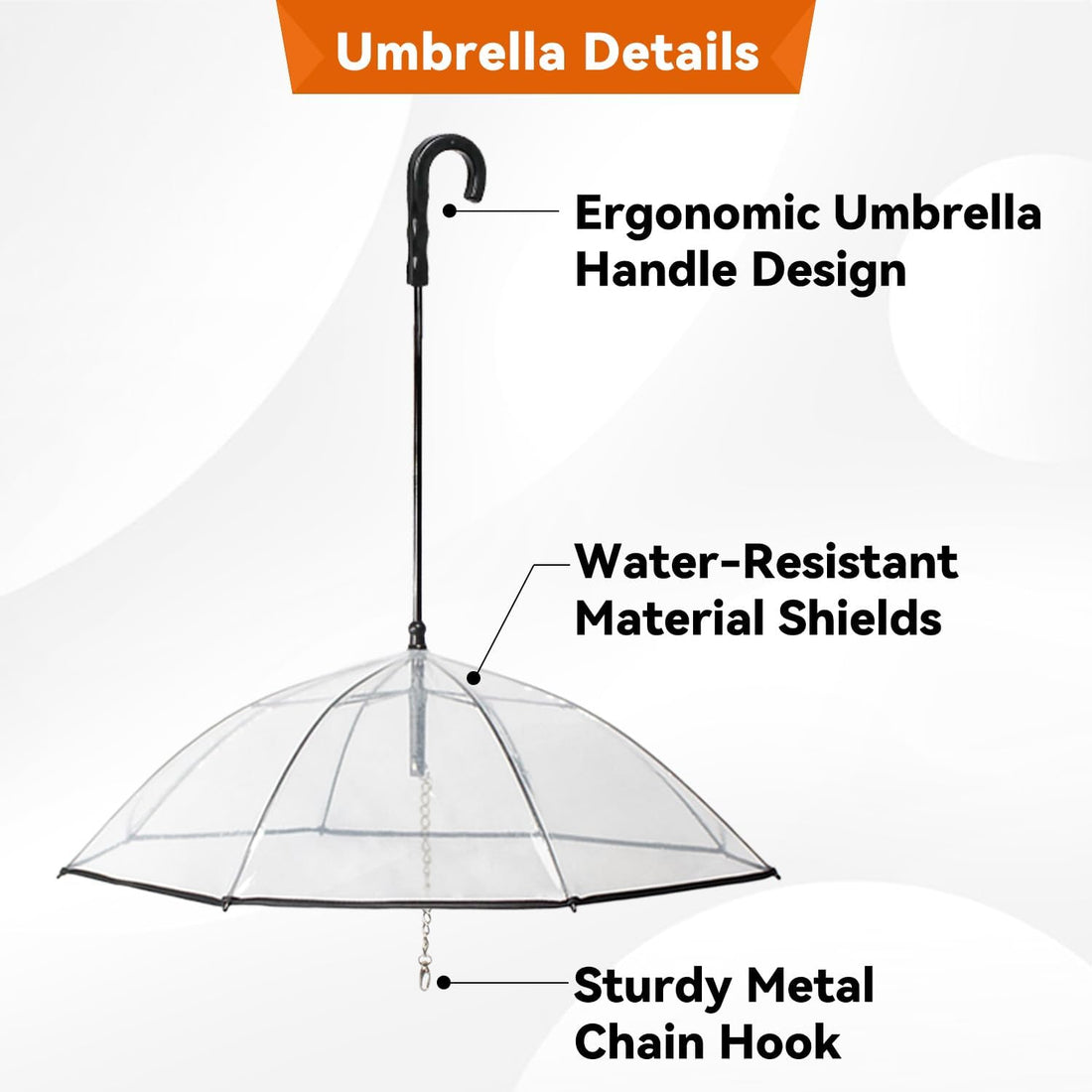 Clear Dog Umbrella for Small Dogs, Doggie Umbrella with Leash