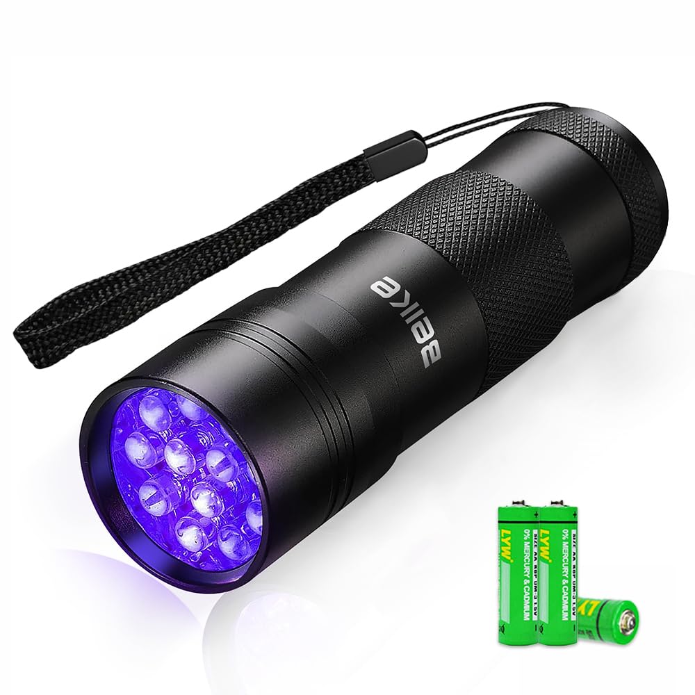 UV Flashlight Black Light–Small Portable Mini 12 LED Blacklight