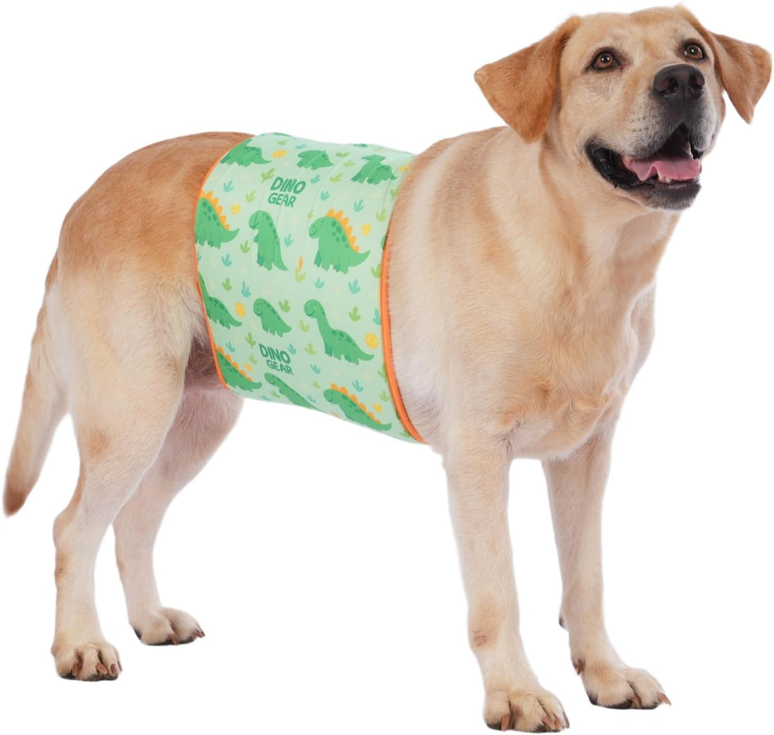 LovinPet Dog Belly Warmer Calming Wrap, Dinosaur Print