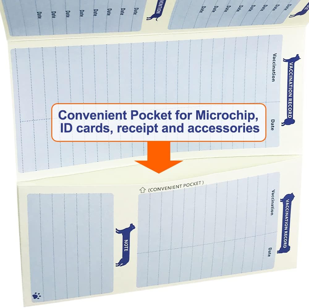 ANZON MORIES Dog Vaccination Record Cards 24 Packs with Storage
