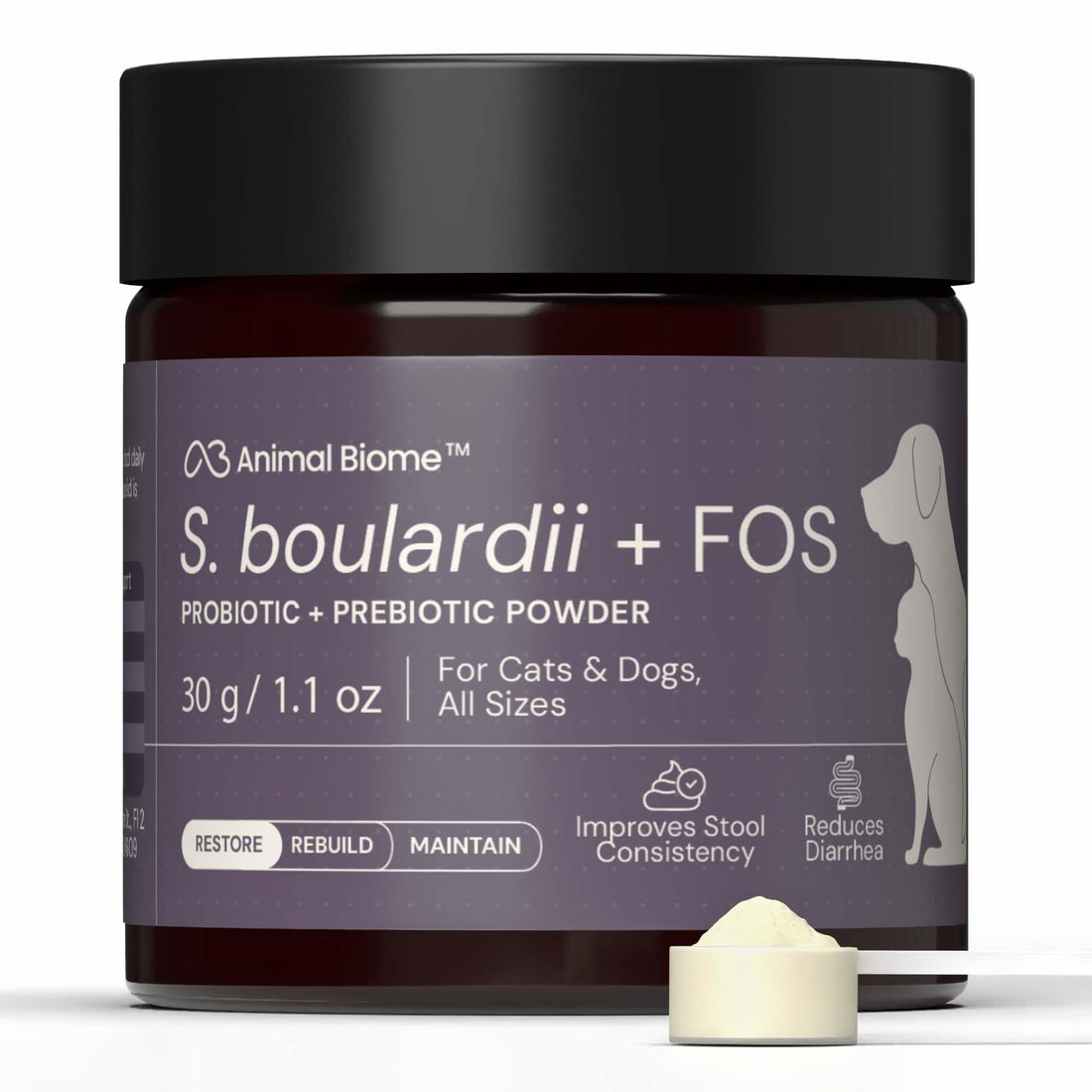 Animal Biome S. Boulardii + FOS Powder Probiotics for Dogs & Cats 30g