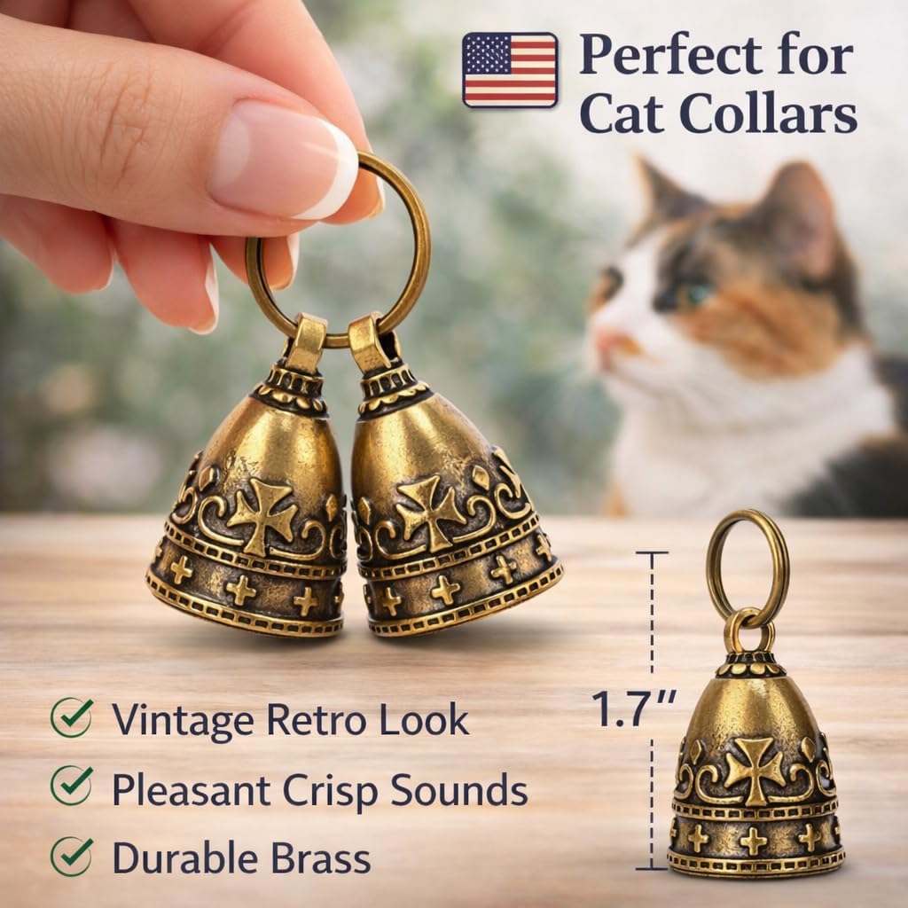 kcrygogo Quiet Brass Pet Bell Set with ID Capsule