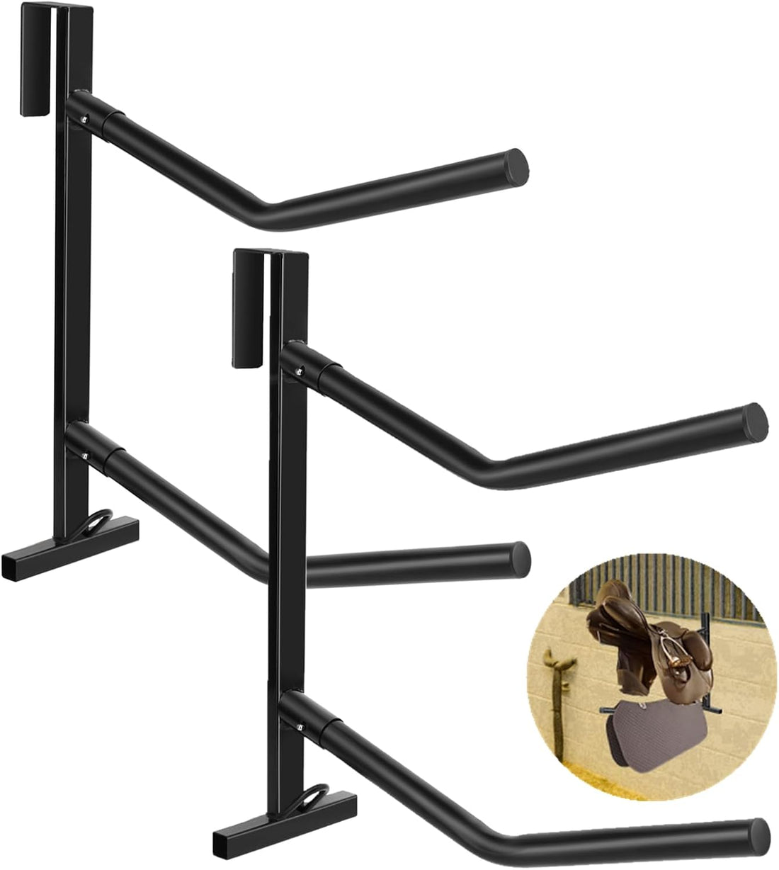 2 Pack Portable Saddle Rack,Heavy Duty Removable Saddle Rack Stand