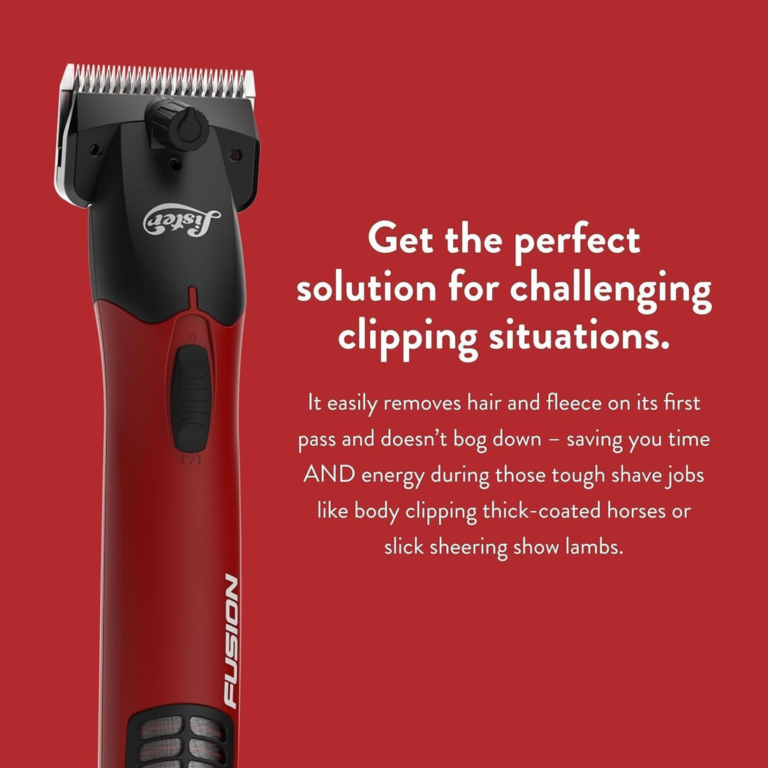 Lister Fusion Professional Animal Clipper, Two Speed, Red