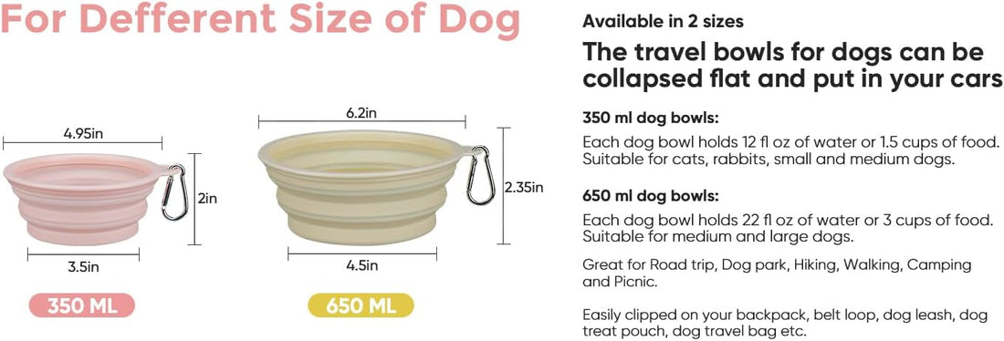 2-Pack Collapsible Dog Bowls