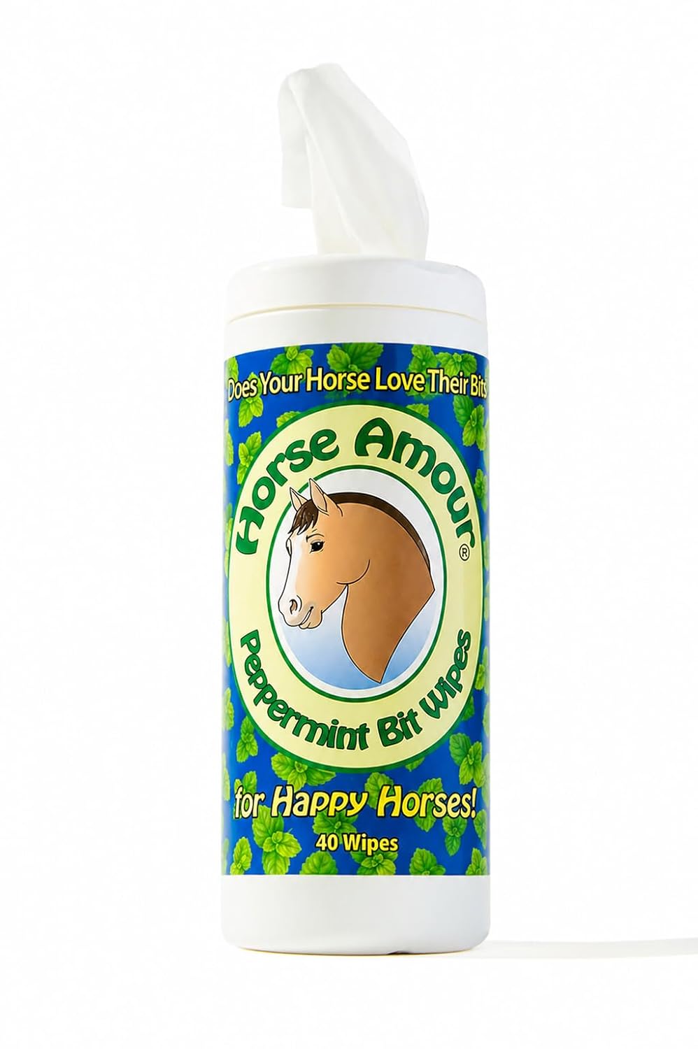 Horse Bit Wipes, Peppermint Scent, 40 Count