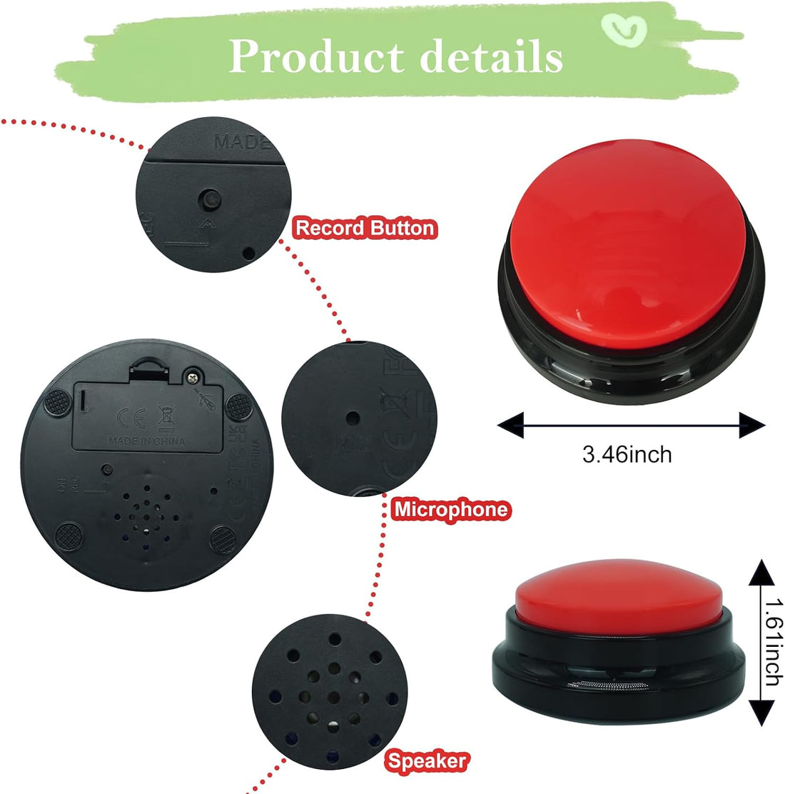 Gelabur Set of 8 Dog Buttons for Communication