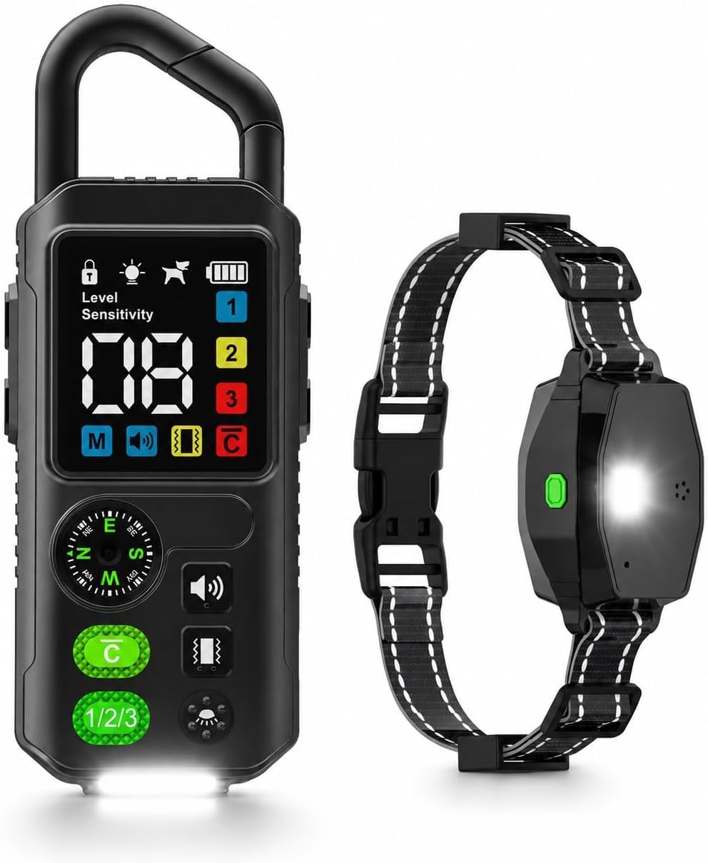2-in-1 Dog Shock Collar & Bark Collar for 2 Dogs with Remote, 15-110lb