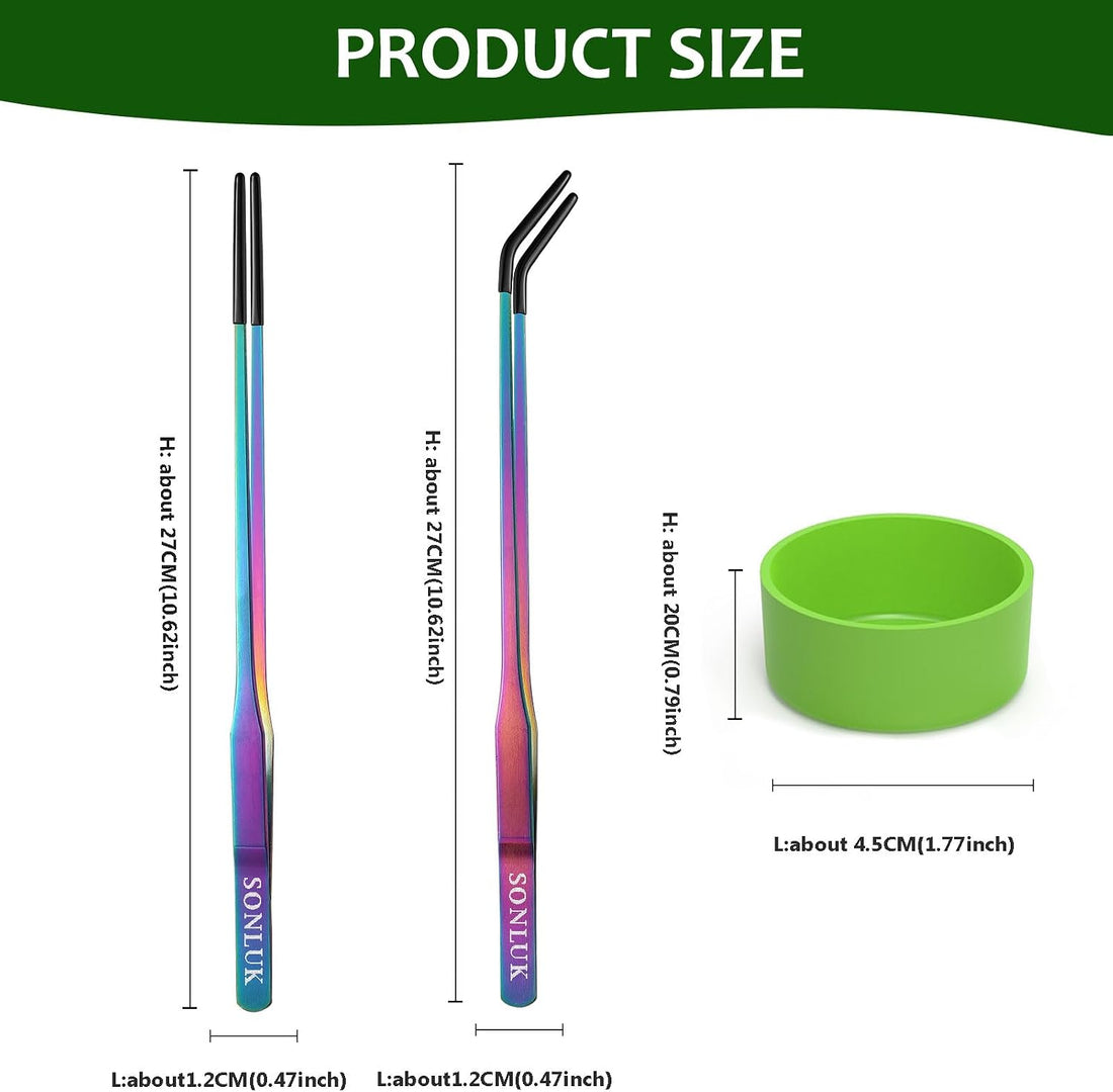 3 Pack Reptile Feeding Tongs&Bowl Set,10.62",Rubber Tips