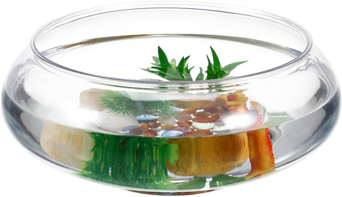 DECHOUS Transparent Aquarium Tank Clear Betta Tank for Desktop