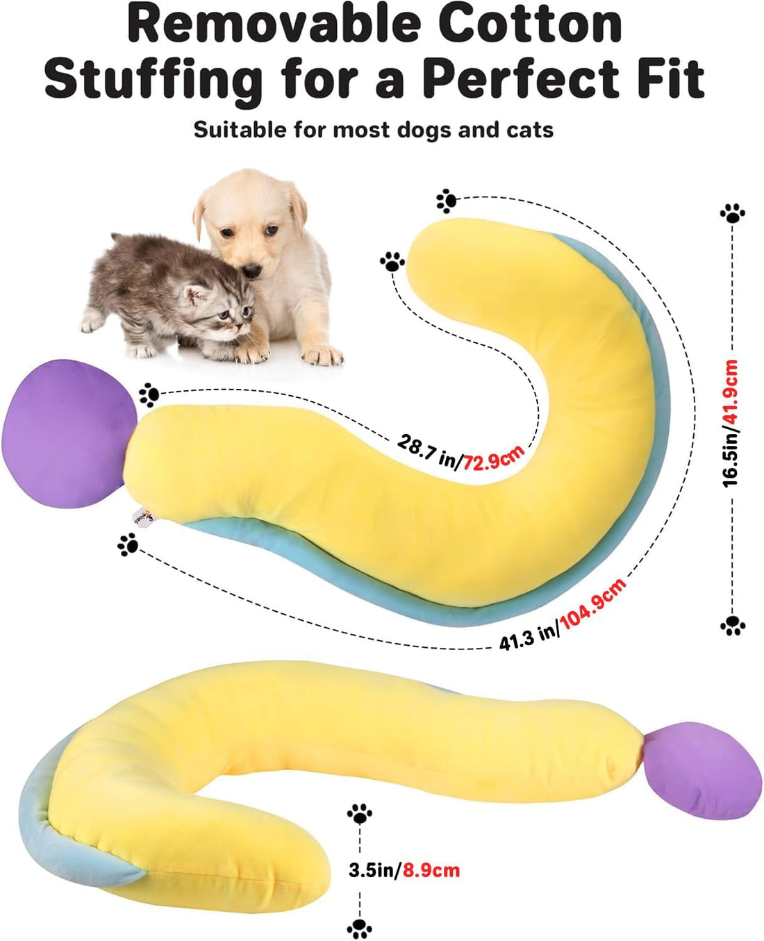 Dog Calming Pillow – Soft Plush Cat Body Pillows