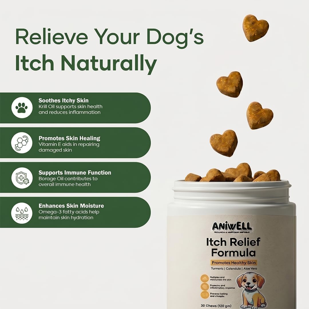 Itch Relief for Dogs – Dog Allergy Chews for Itchy Skin